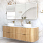 Havana Fluted 1800mm Woodland Oak Wall Hung Curve Vanity
