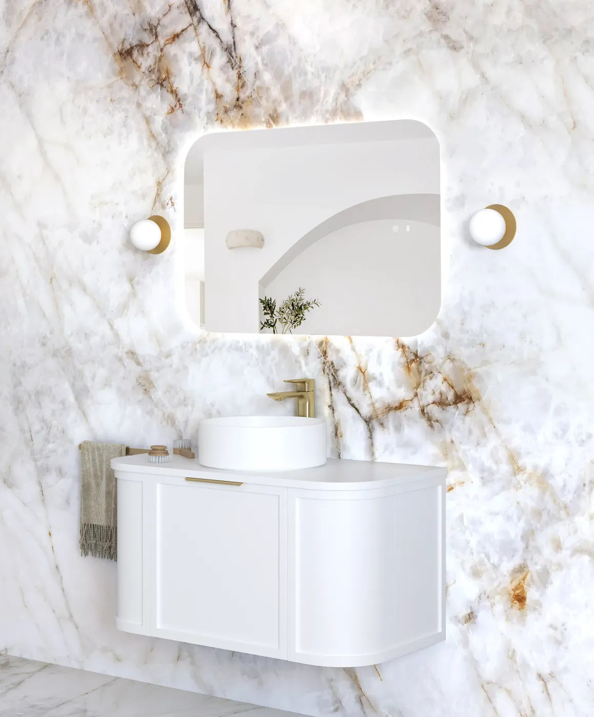 LED Newport 900(H)x600(W) Frameless Back Lit Tuffi Mirror - Install Horizontal or Vertical