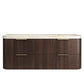 Havana Fluted 1500mm Sable Walnut Wall Hung Curve Vanity