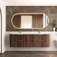 Havana Fluted 1800mm Sable Walnut Wall Hung Curve Vanity