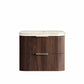 Havana Fluted 750mm Sable Walnut Wall Hung Curve Vanity