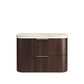 Havana Fluted 900mm Sable Walnut Wall Hung Curve Vanity