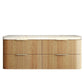 Havana Fluted 1500mm Woodland Oak Wall Hung Curve Vanity