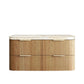 Havana Fluted 1200mm Woodland Oak Wall Hung Curve Vanity