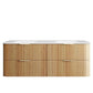 Havana Fluted 1500mm Woodland Oak Wall Hung Curve Vanity