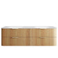 Havana Fluted 1800mm Woodland Oak Wall Hung Curve Vanity