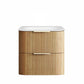 Havana Fluted 600mm Woodland Oak Wall Hung Curve Vanity