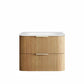 Havana Fluted 750mm Woodland Oak Wall Hung Curve Vanity