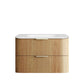 Havana Fluted 900mm Woodland Oak Wall Hung Curve Vanity