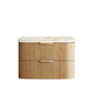 Havana Fluted 900mm Woodland Oak Wall Hung Curve Vanity