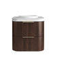 Havana Fluted 600mm Sable Walnut Wall Hung Curve Vanity