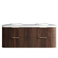 Havana Fluted 1500mm Sable Walnut Wall Hung Curve Vanity