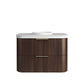 Havana Fluted 900mm Sable Walnut Wall Hung Curve Vanity