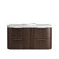 Havana Fluted 1200mm Sable Walnut Wall Hung Curve Vanity