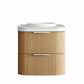 Havana Fluted 600mm Woodland Oak Wall Hung Curve Vanity