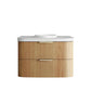 Havana Fluted 900mm Woodland Oak Wall Hung Curve Vanity