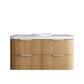 Havana Fluted 1200mm Woodland Oak Wall Hung Curve Vanity