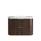 Havana Fluted 900mm Sable Walnut Wall Hung Curve Vanity