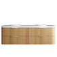 Havana Fluted 1800mm Woodland Oak Wall Hung Curve Vanity