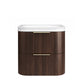 Havana Fluted 600mm Sable Walnut Wall Hung Curve Vanity
