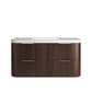 Havana Fluted 1200mm Sable Walnut Wall Hung Curve Vanity