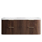 Havana Fluted 1500mm Sable Walnut Wall Hung Curve Vanity