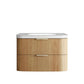 Havana Fluted 900mm Woodland Oak Wall Hung Curve Vanity