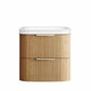 Havana Fluted 600mm Woodland Oak Wall Hung Curve Vanity