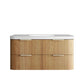 Havana Fluted 1200mm Woodland Oak Wall Hung Curve Vanity