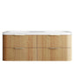 Havana Fluted 1500mm Woodland Oak Wall Hung Curve Vanity