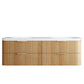 Havana Fluted 1800mm Woodland Oak Wall Hung Curve Vanity