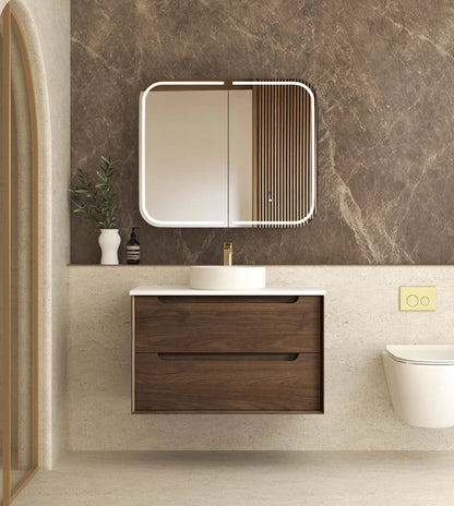 Byron 900mm Sable Walnut Wall Hung Vanity