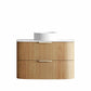 Havana Fluted 900mm Woodland Oak Wall Hung Curve Vanity