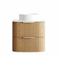 Havana Fluted 600mm Woodland Oak Wall Hung Curve Vanity