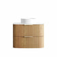 Havana Fluted 750mm Woodland Oak Wall Hung Curve Vanity