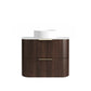 Havana Fluted 750mm Sable Walnut Wall Hung Curve Vanity