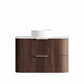 Havana Fluted 900mm Sable Walnut Wall Hung Curve Vanity