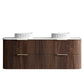 Havana Fluted 1500mm Sable Walnut Wall Hung Curve Vanity