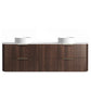 Havana Fluted 1800mm Sable Walnut Wall Hung Curve Vanity