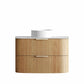 Havana Fluted 900mm Woodland Oak Wall Hung Curve Vanity