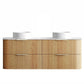 Havana Fluted 1500mm Woodland Oak Wall Hung Curve Vanity