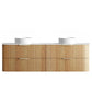 Havana Fluted 1800mm Woodland Oak Wall Hung Curve Vanity