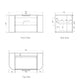 Bondi 900mm Black Oak Wall Hung Curve Vanity