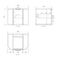 Bondi 600mm Black Oak Wall Hung Curve Vanity (12TH & NTH Only)