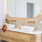 Bondi 1800mm Natural Oak Wall Hung Curve Vanity