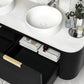 Bondi 1500mm Black Oak Wall Hung Curve Vanity
