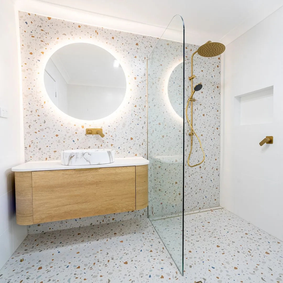 Bondi 1200mm Natural Oak Wall Hung Curve Vanity