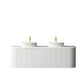Bondi 1500mm Satin White Fluted Wall Hung Curve Vanity