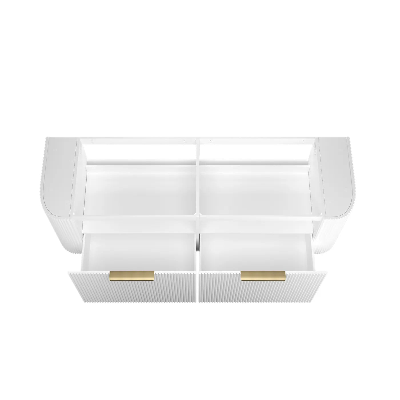 Bondi 1500mm Satin White Fluted Wall Hung Curve Vanity