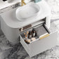 Bondi 750mm Satin White Fluted Wall Hung Curve Vanity (12TH & NTH Only)